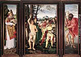 Hans Baldung Canvas Paintings - St Sebastian Altarpiece